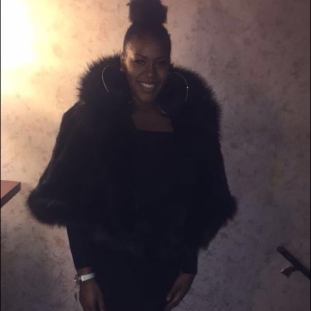 Black or Beige Fur Shawl